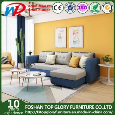Modern Corner Bed L Shape Foldable Fabric Sofa for Home Use
