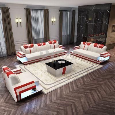 Online Wholesale Modern Leather Sofa Home LED Furniture Living Room