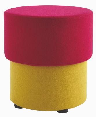 Upholstered Fabric Stool Round Pouf