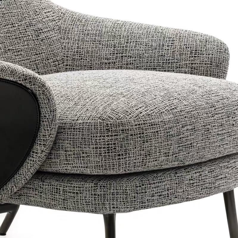 Luxury Fabric Upholstery Fiberglass Lounge Chair with Ottoman