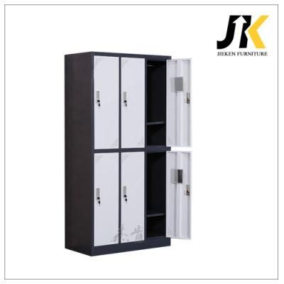 Modern Metal Steel Lockers 6 Door Wardrobe with Metal Handles