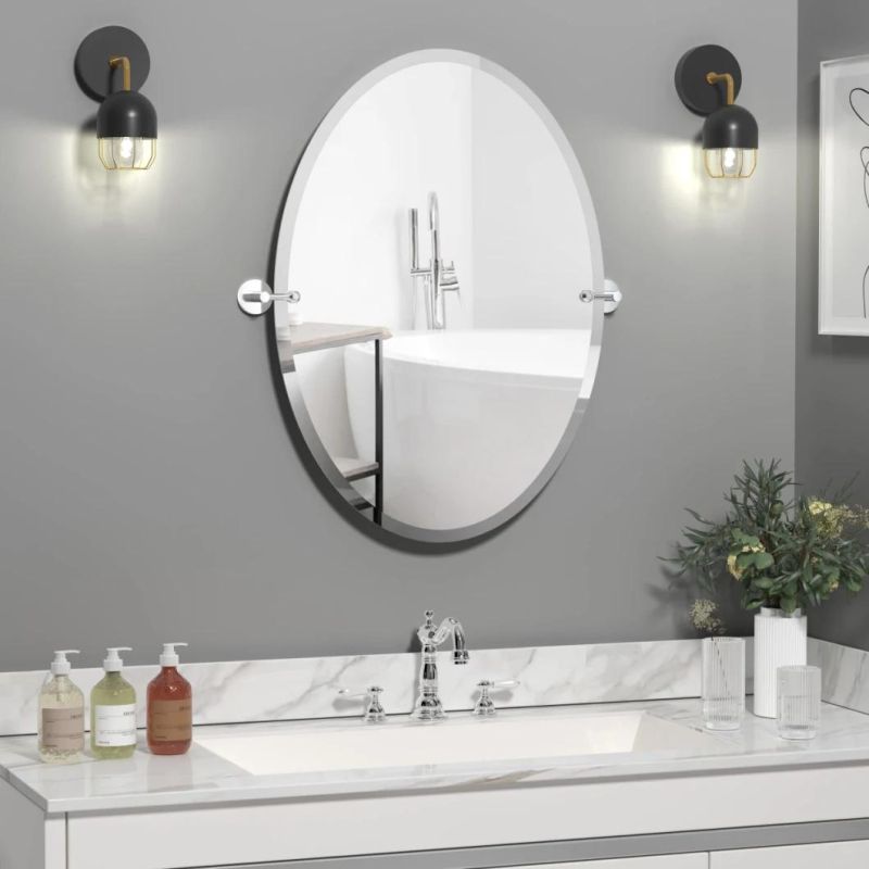 High Quality Fogless Sanitary Ware Wall Sticker Advanced Design Frameless Bathroom Mirror