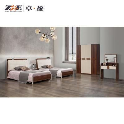Modern Bedroom Furniture Wooden Double Bedroom Set for Domitery Use