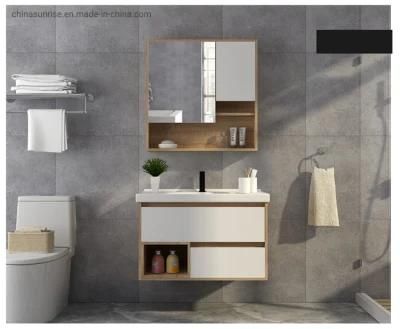 Bathroom Vanity Cabinet with Mirror and Basin Mounted on The Wall for Home