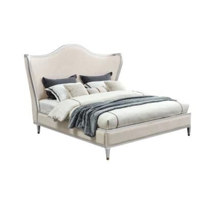 Modern Silver Wooden Furniture High Back 1.8m King Size Bed for Bedroom Furniture Set