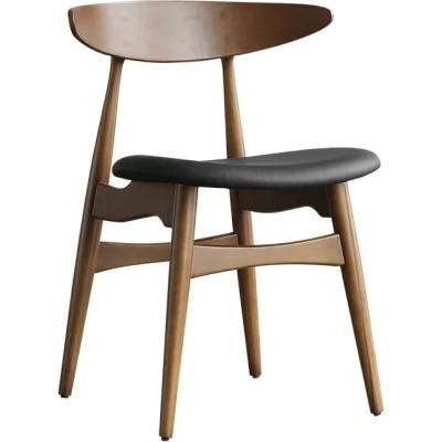 Modern and Simply Solid Wood PU Dining Chair for Living Room