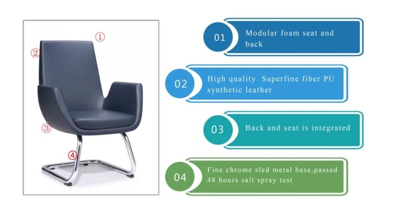 PU Leather Computer Chair Nordic Modern Executive Office Chair Ergonomic with Armrest