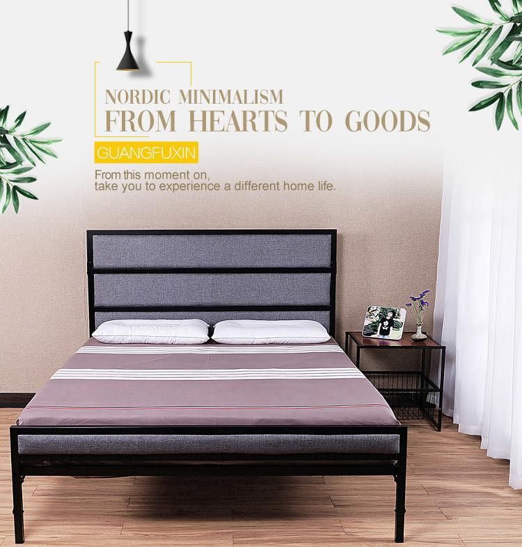 China Manufacturer Hot Sale & High Quality Modern Bedroom Furniture Single Metal Bed/ Elegant Metal Bed