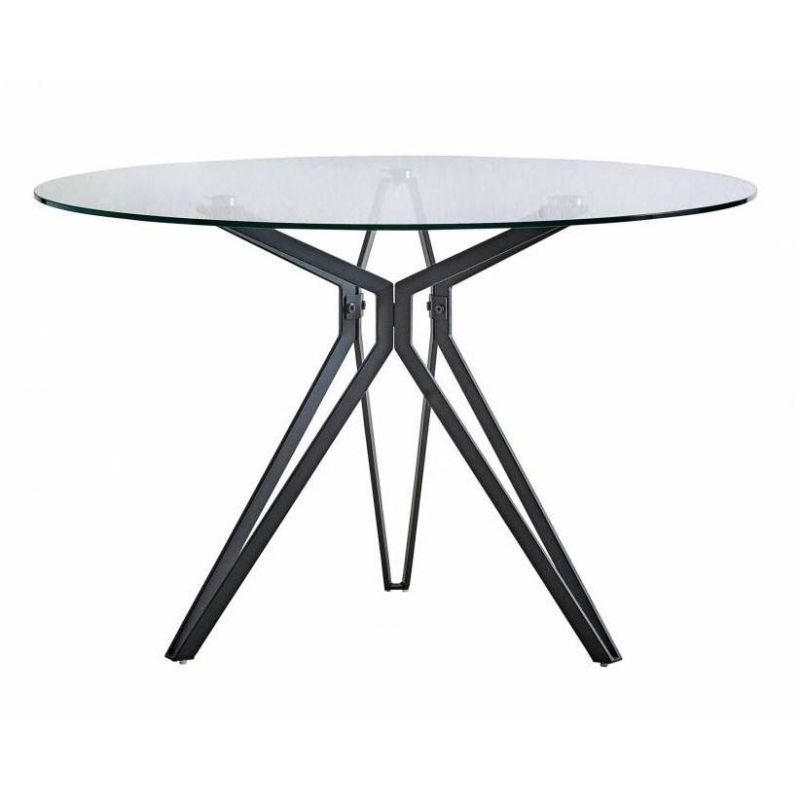 Fashionable Cheap Powder Coating Nordic Style Glass Dining Room Table Luxury Set