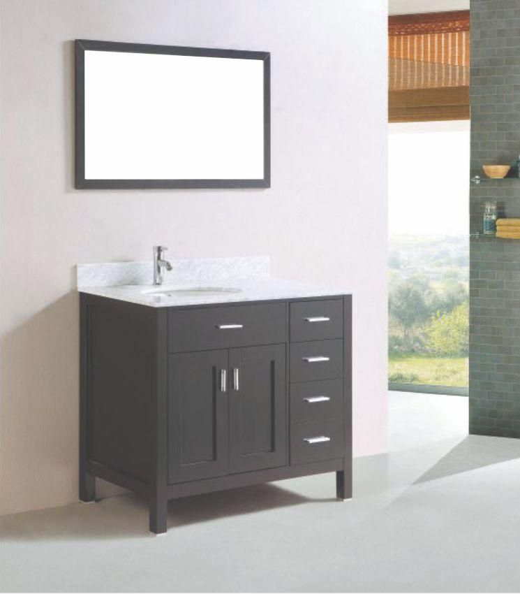Modern Luxury Bathroom Floor Type Solid Wood Bathroom Cabinet with Countertop