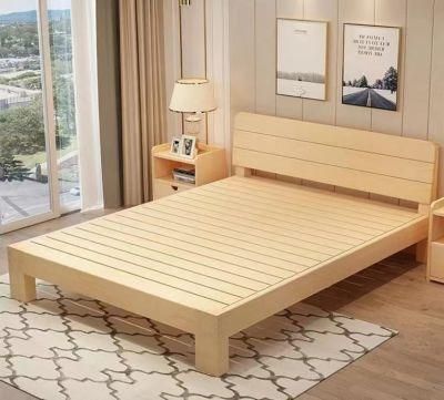 Direct Selling Modern Solid Wood Bedroom Furniture Double Bed Storage Bed