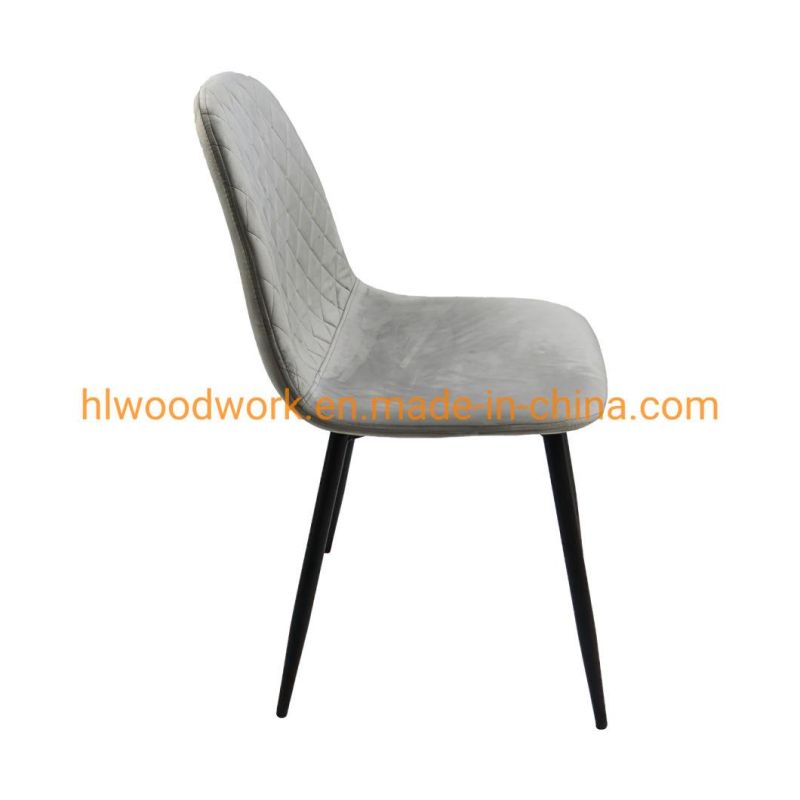 Wholesale Luxury Nordic Modern Design Grey Fabric Upholstered Seat Dining Chairs Modern Design Dining Room Furniture Leatherleisure Restaurant Dining Chair