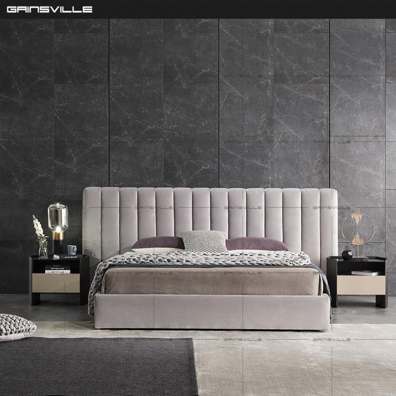 Wholesale Factory Furniture Bedroom Sets Customized Upholstered Master Bedroom Storage Bed Gc1685