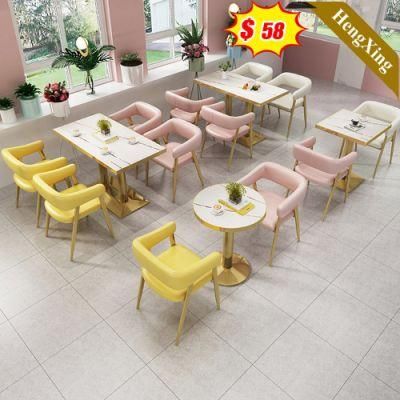 4 Person Hotel Living Room Modern Dining Table Set with Wooden Chair