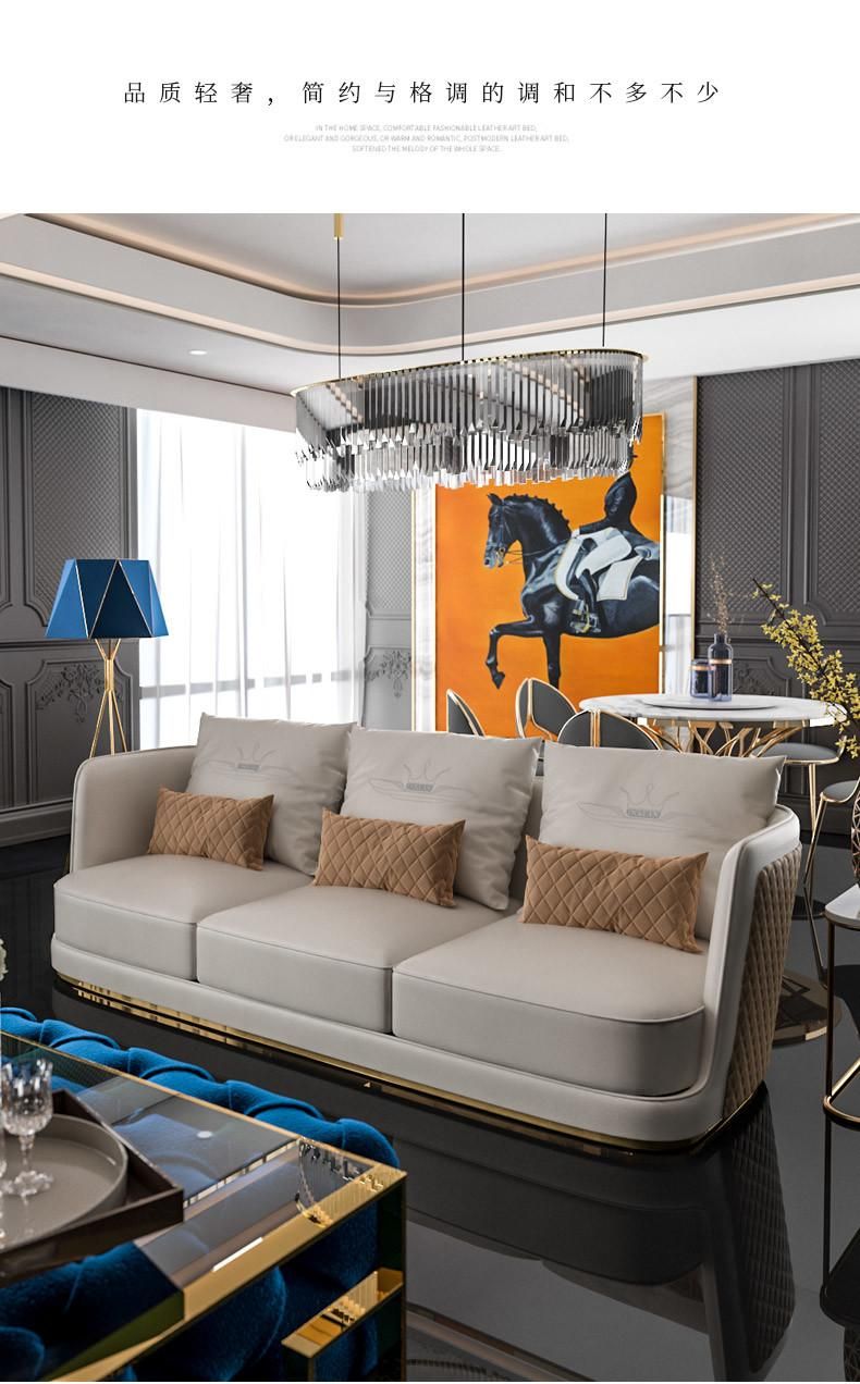 Living Room Stylish High-End Leather Sofa Furniture