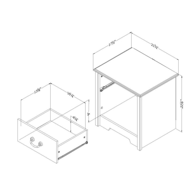 1-Drawer Nightstand-Blueberry