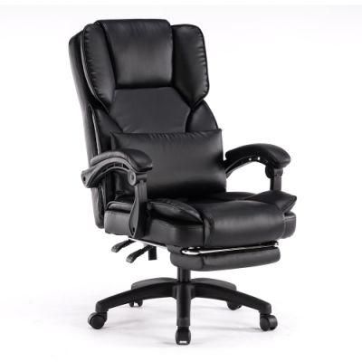High-Back PU Leather Office Chair with Upholstered Armrests with Headrest and Footrest