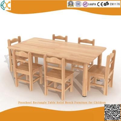 Preschool Rectangle Table Solid Beech Furniture for Children