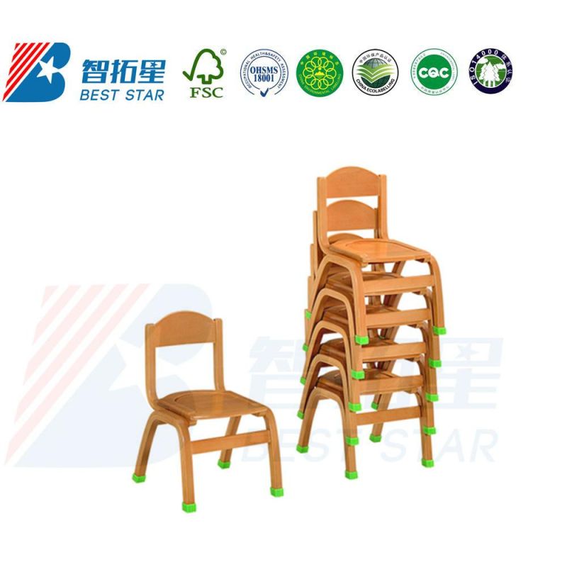 New Design Preschool Wooden Kids Stackable Chair, Nursery School, Kindergarten Furniture, School Furniture Children Stackable Chair