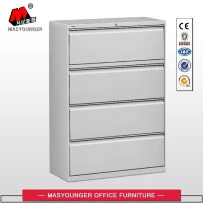 Modern Metal Office Furniture High Density Anti-Tilt Lateral 4 Drawers Storage Filing Cabinet