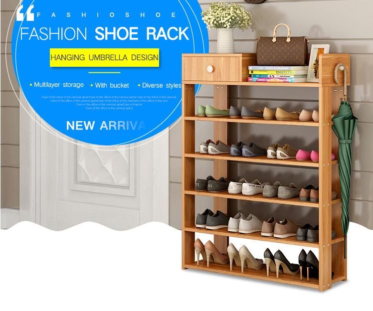 Multi-Layer Corner Wooden Shoe Storage Cabinet Multifunctional Modern Shoe Rack Organizer for Home