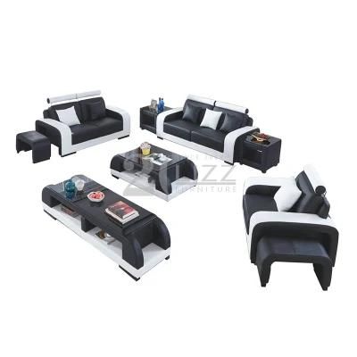 Chinese Factory Modern Living Room Furniture Genuine Leather Sofa Set