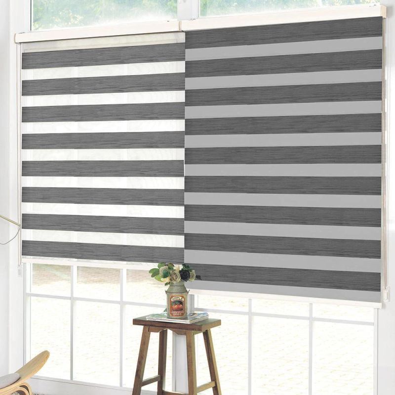 Motorized Wireless Remote Indoor Zebra Roller Blinds for Living Room