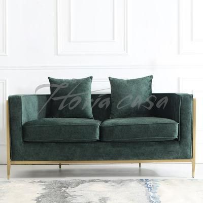 Modern Nice Design Living Room Blue Furniture Set Promotional Leisure Chesterfield Fabric Sofa