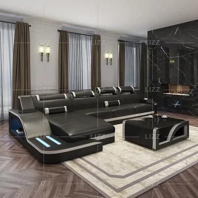Fashion Modern Functional Living Room Sofa Set Leisure Sectional Couch with LED Light