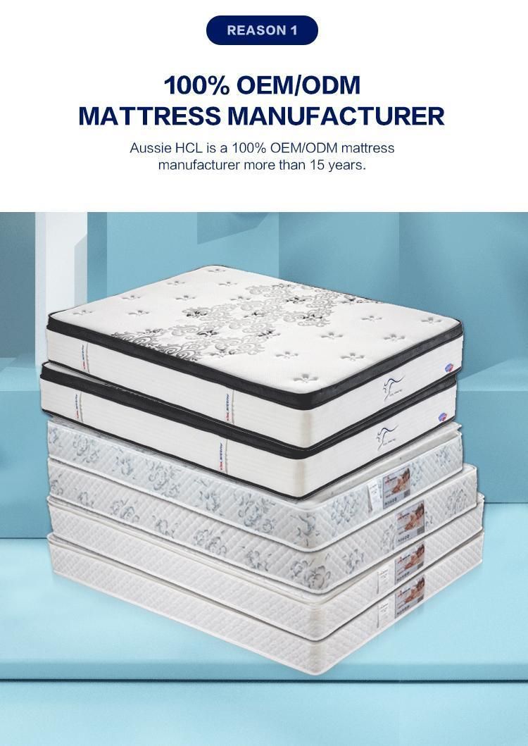 Factory Custom Compressed Pack Pocket Coil Mattresses Latex Memory Foam Individual Spring Mattress with Box