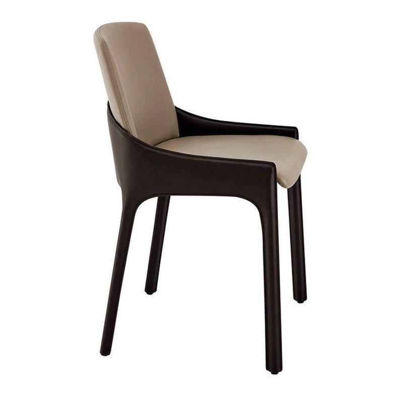 Modern China Wholesale Good Quality Leather Armrest Steel Dining Chairs