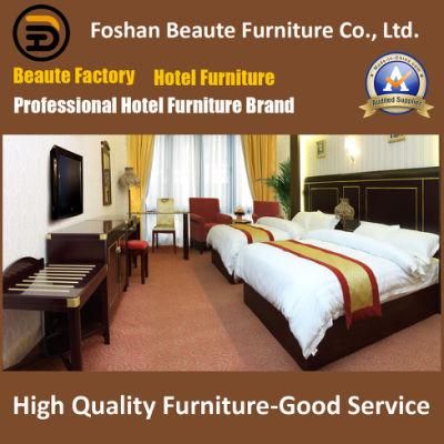 Custom Made Modern Wooden Laminate on MDF Upholstered Headboard Twin Beds Hotel Furniture for Gulf Area