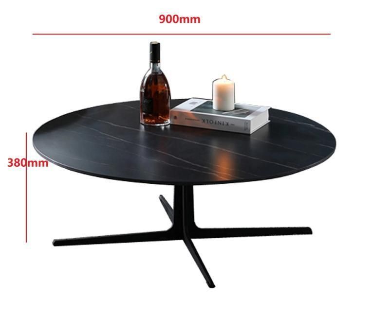 High Quality Modern Luxury Man Make Marble Powder Coated Steel Coffee Table for Home Party Villa Hotel 004L