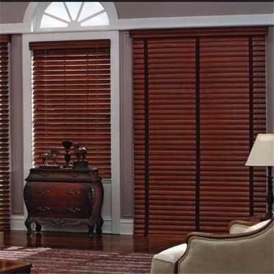 Factory Directly Ladder String Wood Blinds with Headrail