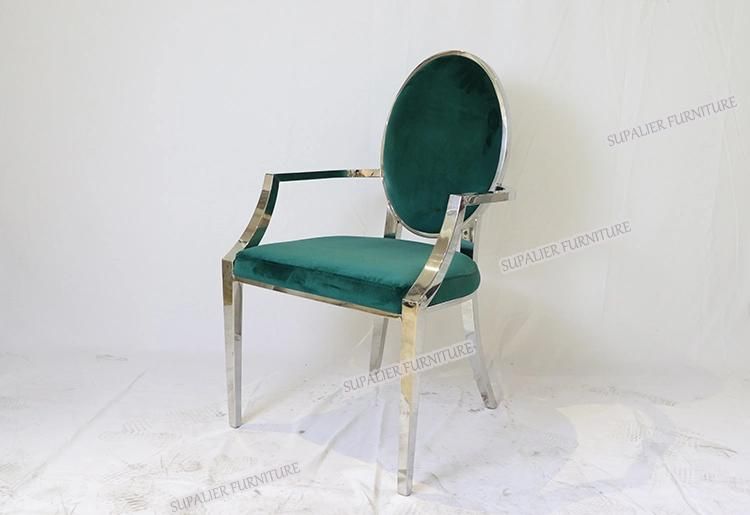 Metal Frame Armrest Dining Chair for Hotel Wedding Event