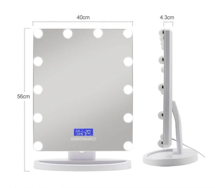 Tabletop Dressing Makeup Vanity Hollywood LED Mirror with Bluetooth Speaker