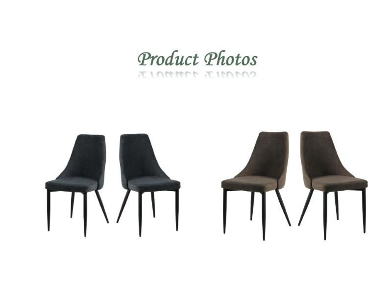 Living Room Bedroom Banquet Furniture Metal Legs Fabric Upholstered Restaurant Dining Chairs
