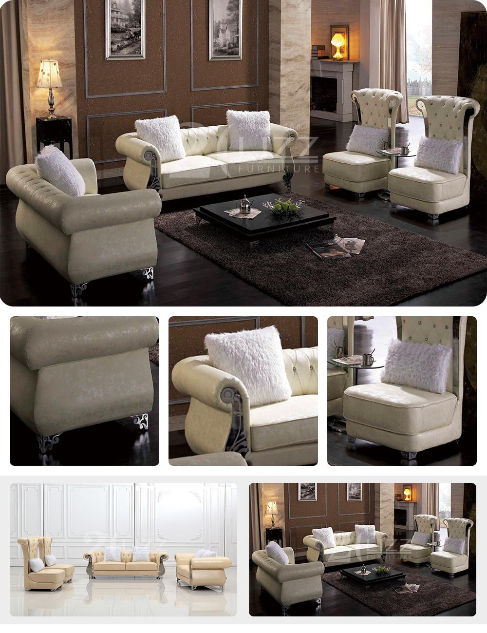 Living Room Sectional Leather Sofa White Sofa Set Furniture Modern Home Furniture