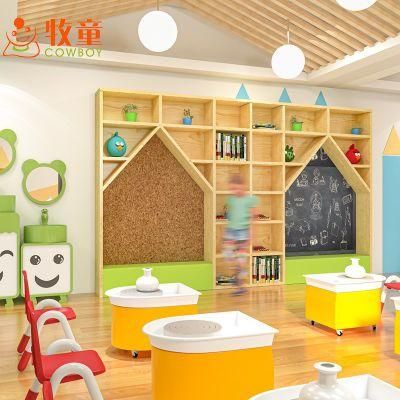 Kids Wooden Desk and Chairs Sets, Wood Nursery Classroom Furniture