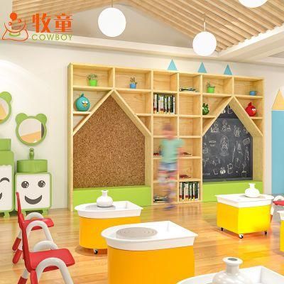 Kids Wooden Desk and Chairs Sets, Wood Nursery Classroom Furniture