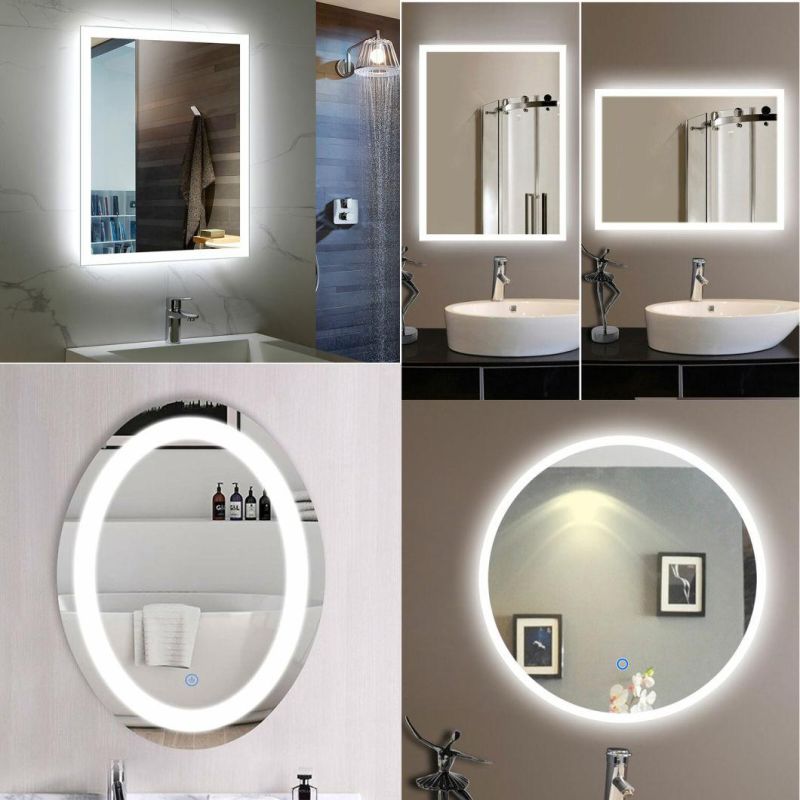 Aluminum Bathroom Medicine Cabinet with Framless Double Mirror Door Recess or Surface Mount