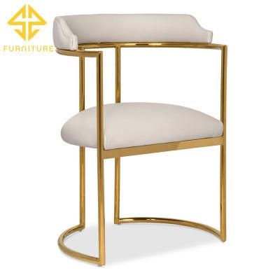 Commercial Grade High Quality Hotel Stainless Steel Dining Chair Stool with Upholstered Seat