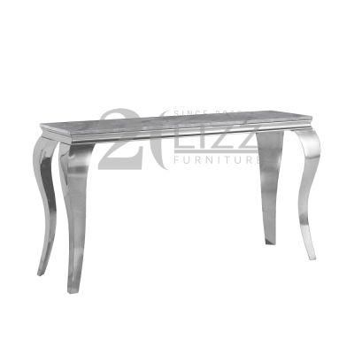 Hot Selling Modern Home Restaurant Furniture Nordic Dining Room Silver Metal Feet Dining Table