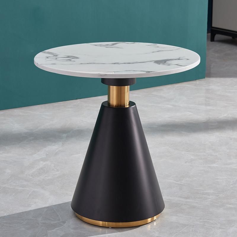 Modern Furniture Carbon Steel Matt Marble Sintered Stone Dining Table