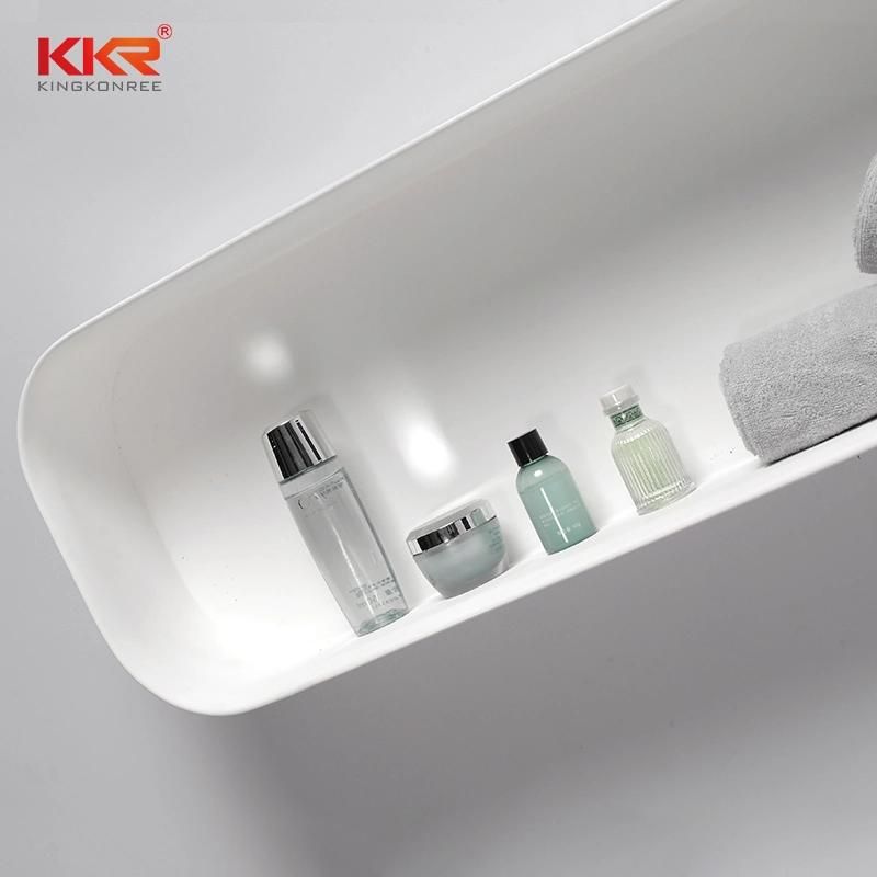 Bathroom Solid Surface Wall Shlef White Matte Decorative Shelf