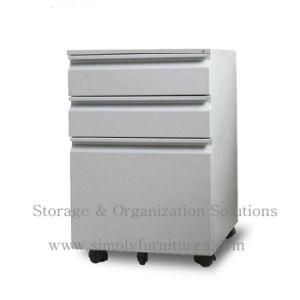 Modern 3 Drawer Steel Mobile Cabinet / Movable File White (SI6-LCF3W)