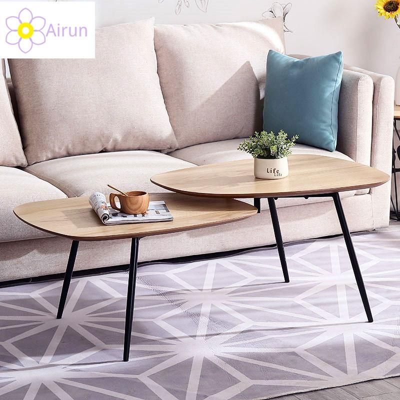 High Quality Living Room Wooden Top Metal Simple Side Coffee Table