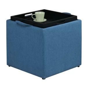 Chinese Leisure Modern Wooden Fabric Office Home Hotel Outdoor Garden Kids Living Room Furniture Leather Square Ottoman Storage Pouf Sofa Chair