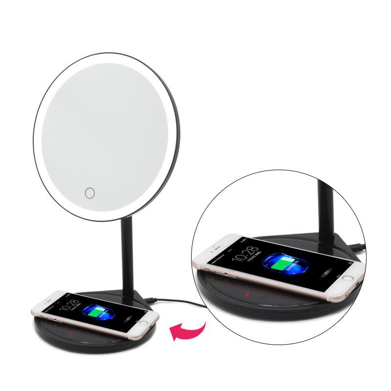 3 in 1 LED Table Lamp Makeup Vanity Mirror with Wireless Charger