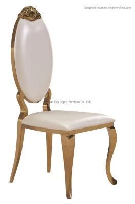 Dopro Luxurious Stainless Steeel PU Fabric Wedding Banquet Gold Dining Chair